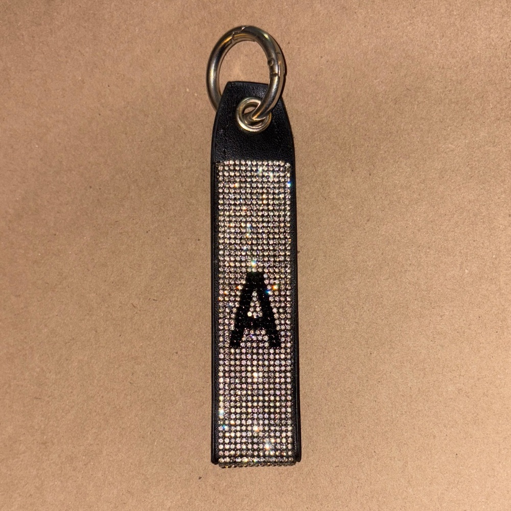 Black and Silver Rhinestone Keychain